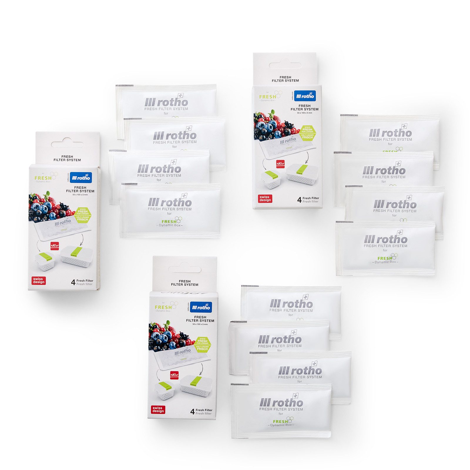ROTHO Aufbewahrungssystem DYNAMIC Fresh Filter Set 12 Stück für längere Frische, (Ersatzfilterset, 12er-Set), Ersatzfilter passend für Dynamic Box Frischhaltesystem