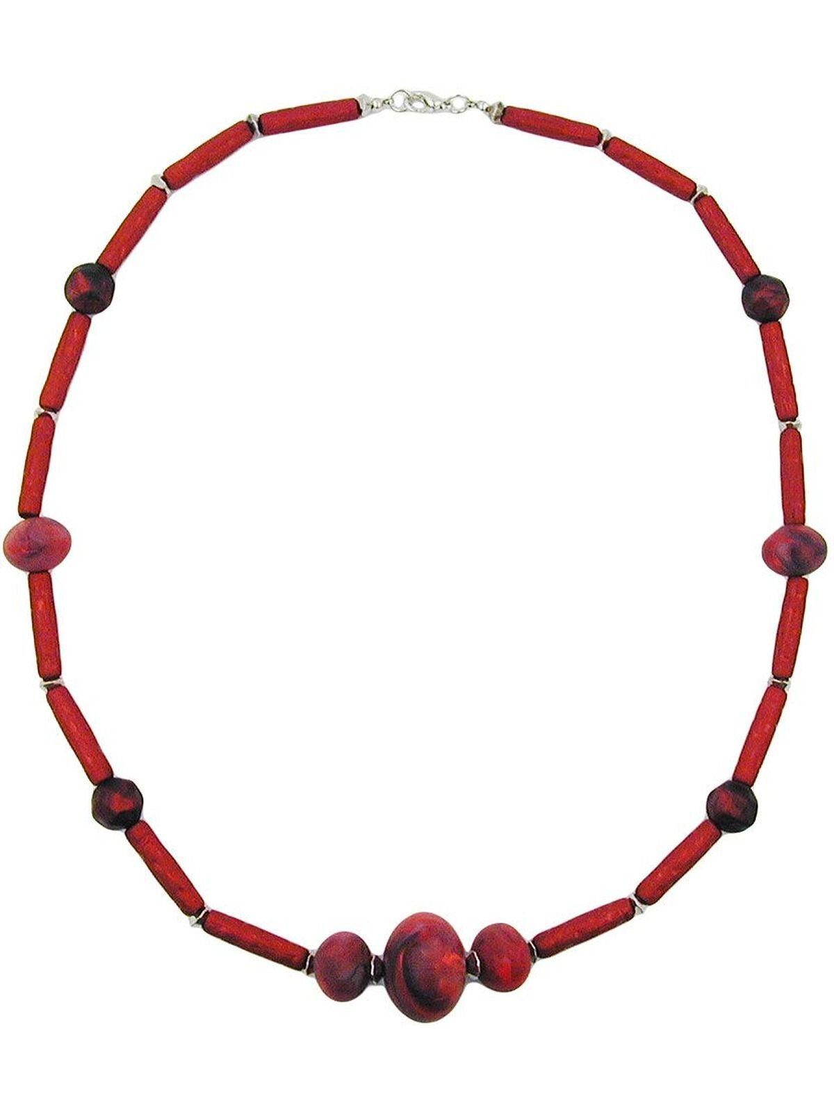 Gallay Perlenkette Kette rot-marmoriert, rot-metallic (1-tlg)
