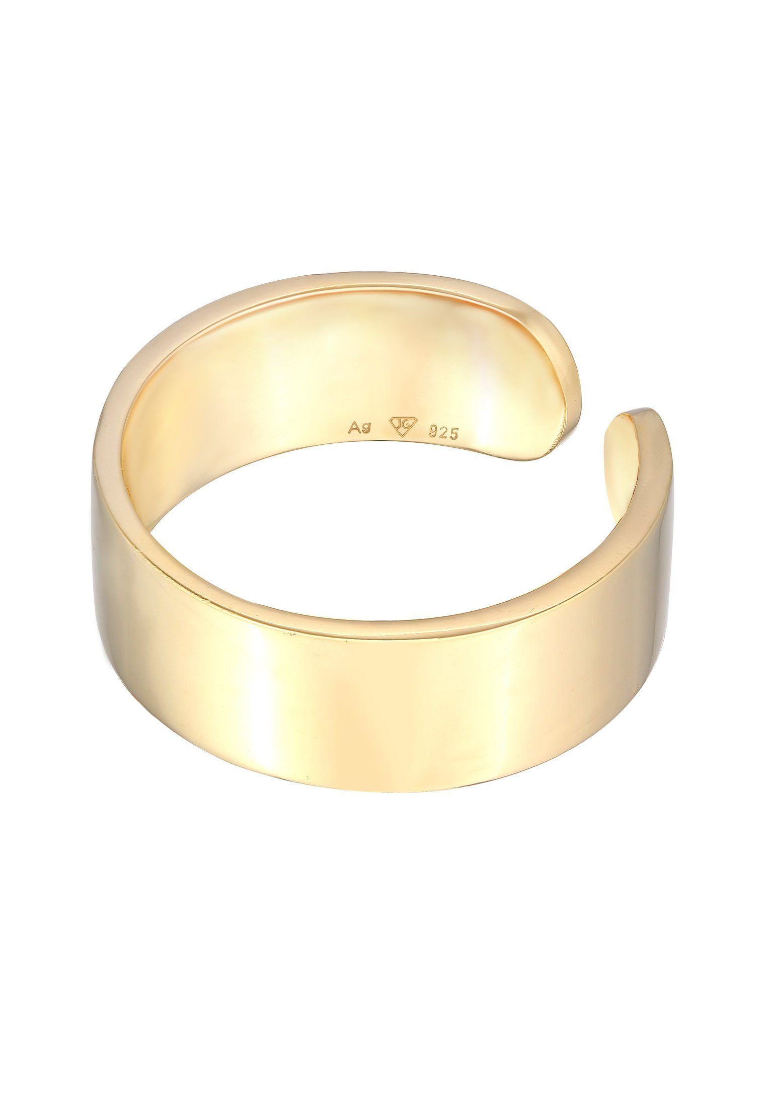 Kuzzoi Design Silberring Gold Klares Offen Silber 925 Bandring