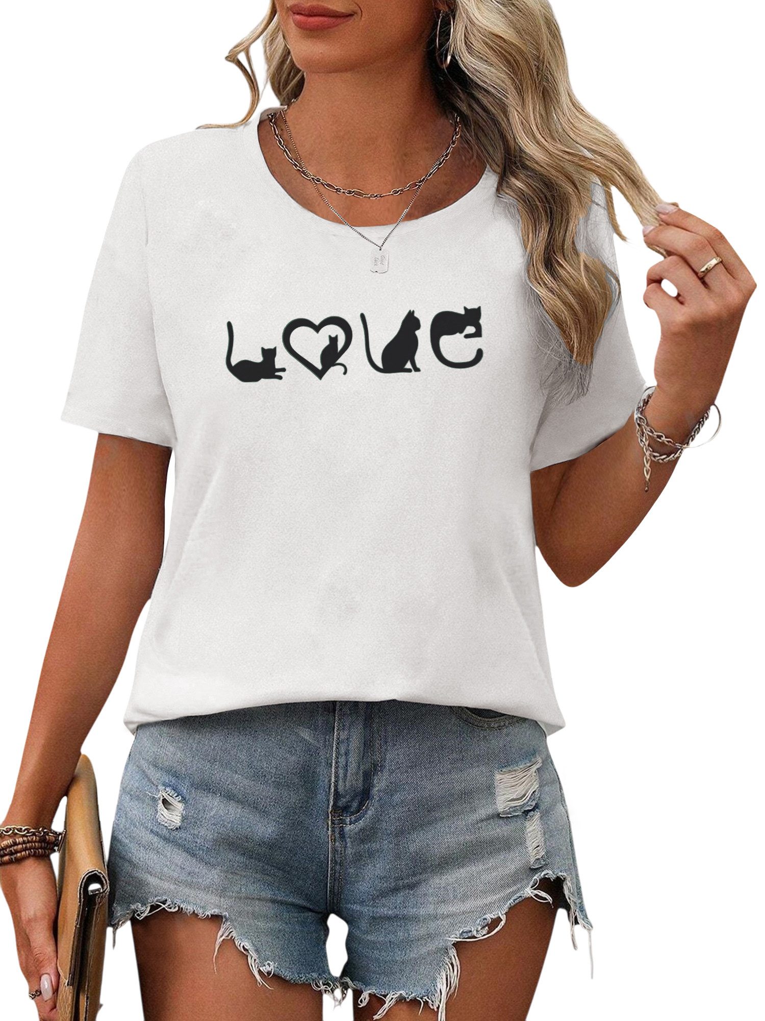 PYL Kurzarmshirt Damen Bequemes Sommer T-shirt günstig online kaufen