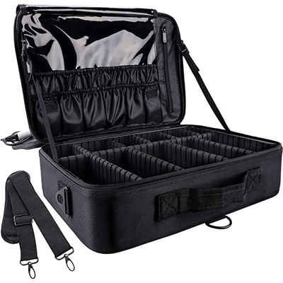 Aoucheni Kosmetikkoffer Kosmetiktasche Portable Reise Make Up Tasche, Schwarz, Waterproof, Vibration Resistant