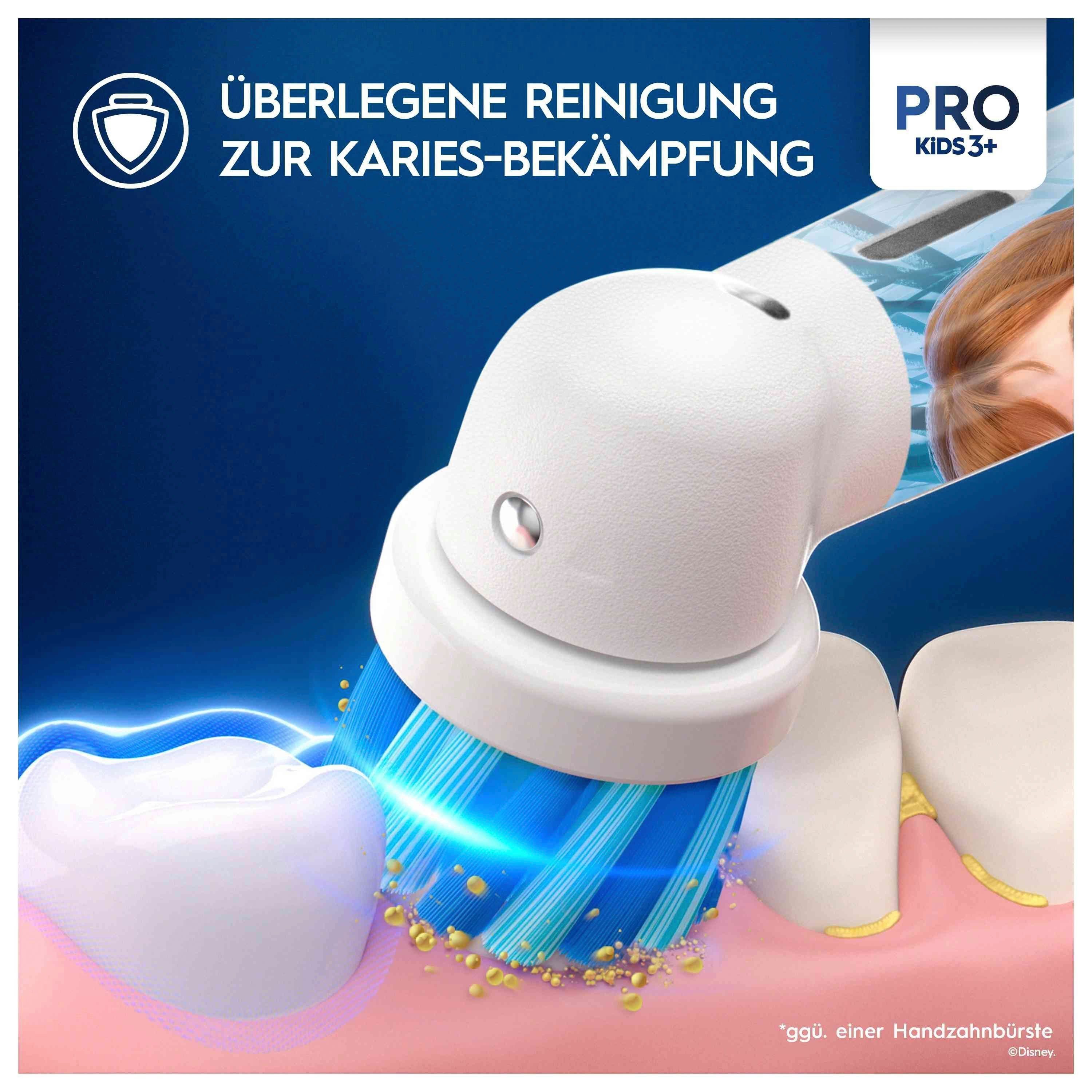 Oral-B Elektrische Zahnbürste Frozen, Pro für Kids Kinder Jahren 1 3 ab St., Aufsteckbürsten