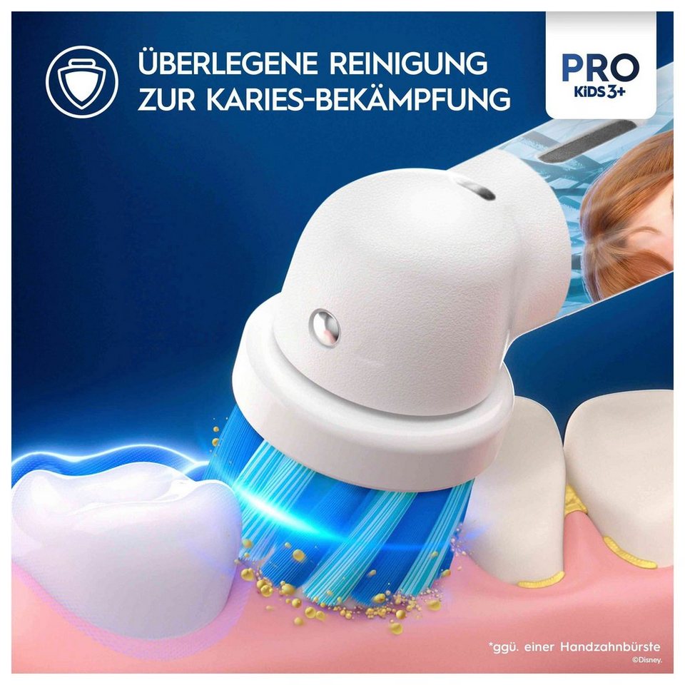 Oral-B Elektrische Zahnbürste Pro Kids Frozen, Aufsteckbürsten: 1 St., für  Kinder ab 3 Jahren