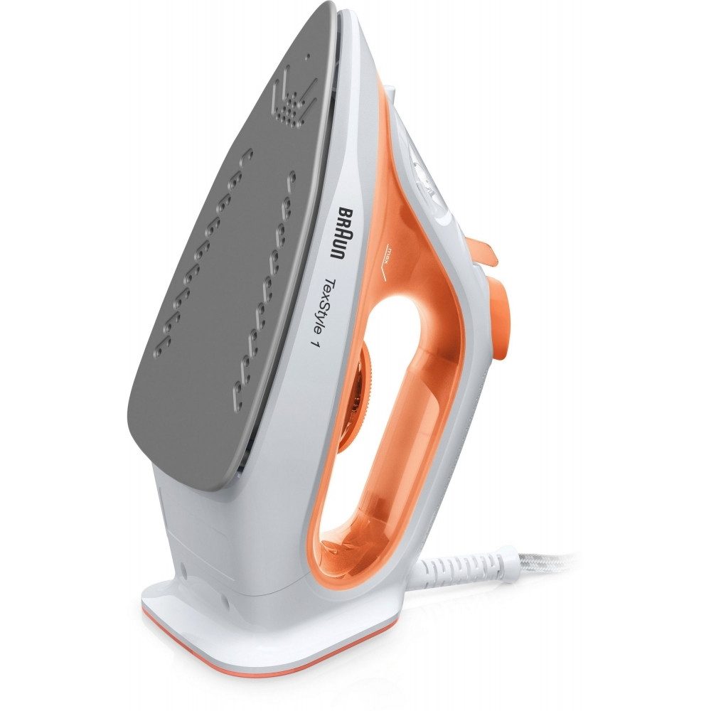Braun Dampfbügeleisen Braun TexStyle 1 Dampfbügeleisen - Hochwertiges Bügeleisen., 1900 W, SuperCeramic Bügelsohle