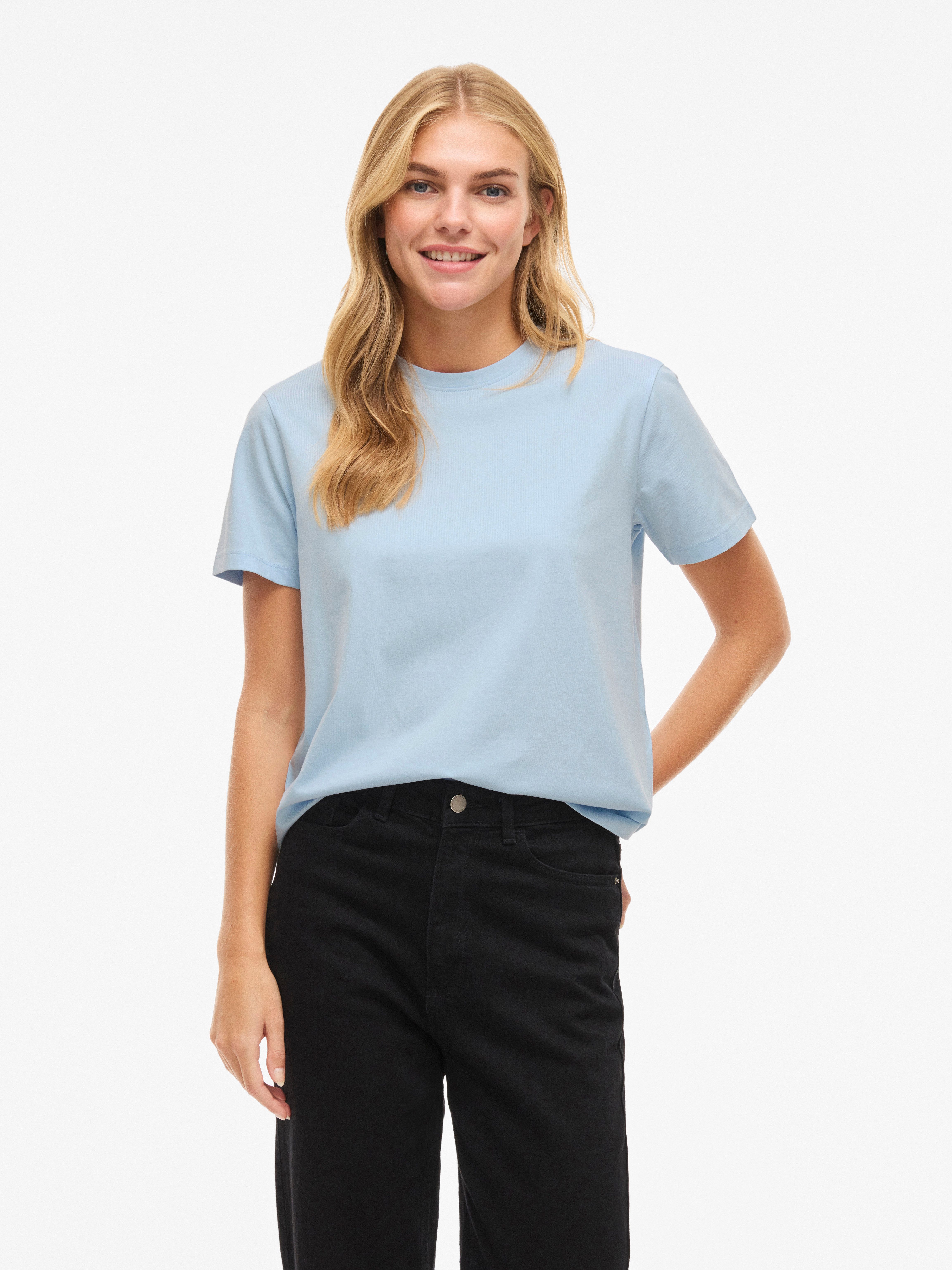 Vila Kurzarmshirt VINORA S/S T-SHIRT - NOOS Baumwollmischung, regular fit günstig online kaufen