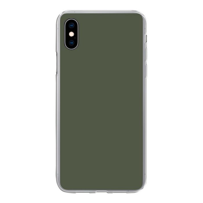 MuchoWow Handyhülle Grün - Olive - Farbe - Grün - Fest - Olivgrün Handyhülle Apple iPhone Xs Smartphone-Bumper Print Handy