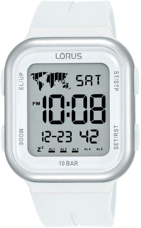 LORUS Chronograph Sports digital, R2355PX9, Armbanduhr, Quarzuhr, Herrenuhr, Stoppfunktion, digitale Anzeige
