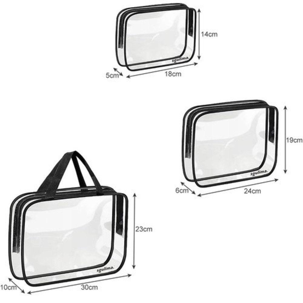 soulima Kosmetiktasche Reisetasche 3-in-1 Kosmetiktasche (Spar-Set, 3-tlg., Universal), drei Kosmetiktaschen in verschiedenen Größen (klein, mittel, groß)