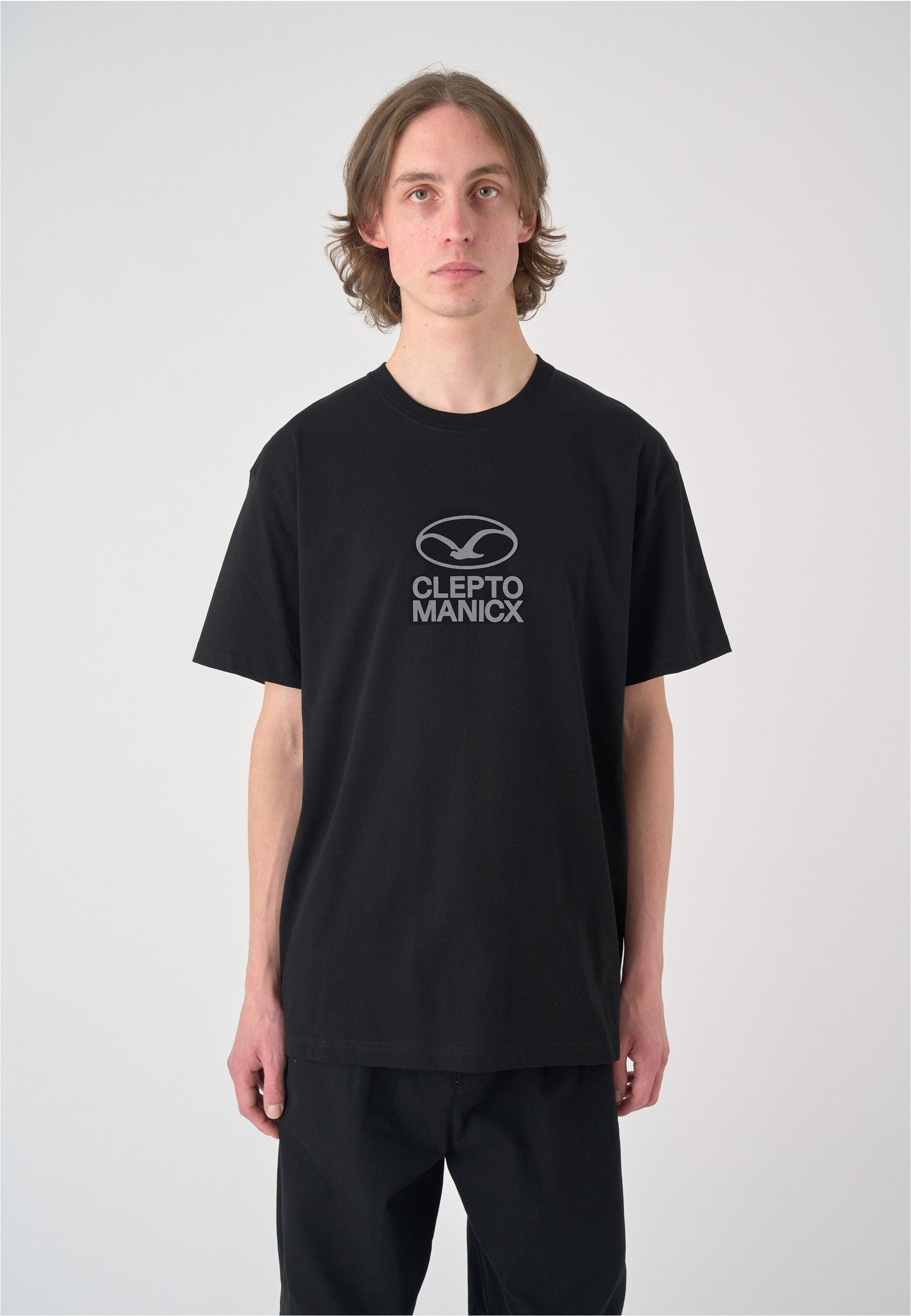 Cleptomanicx T-Shirt Möwe Plate mit großem Front-Print