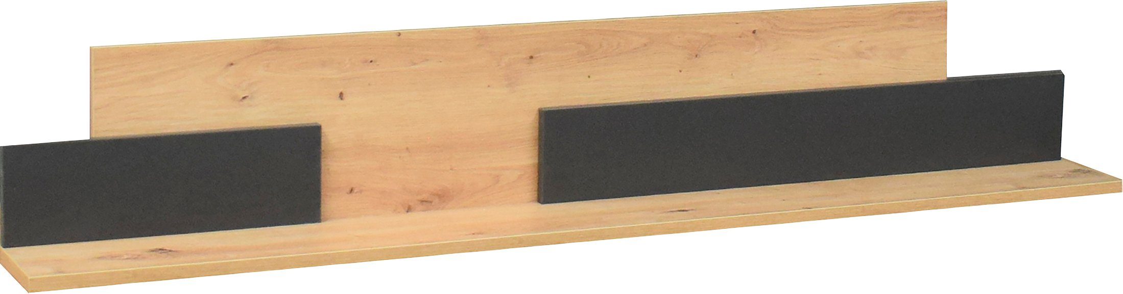 Mäusbacher Wandboard Nele, Breite 150 cm anthrazit matt lack/asteiche | Wandkonsolen