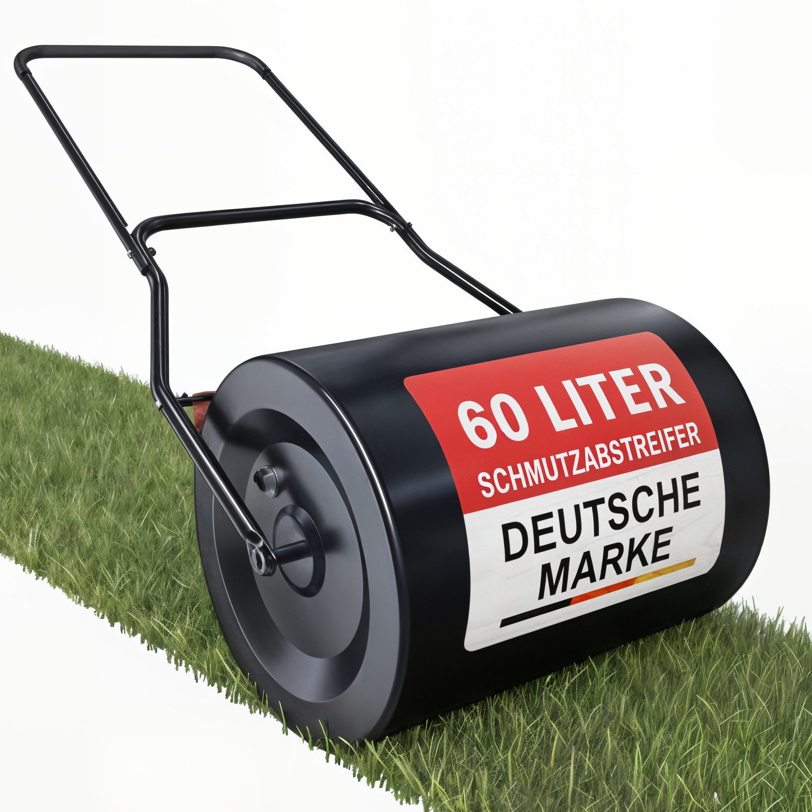 Onbest Rasenwalze mit Schmutzabstreifer und Ablassschraube, 50 cm,⌀ 40 cm, bis 69 kg, 60 Liter Volumen