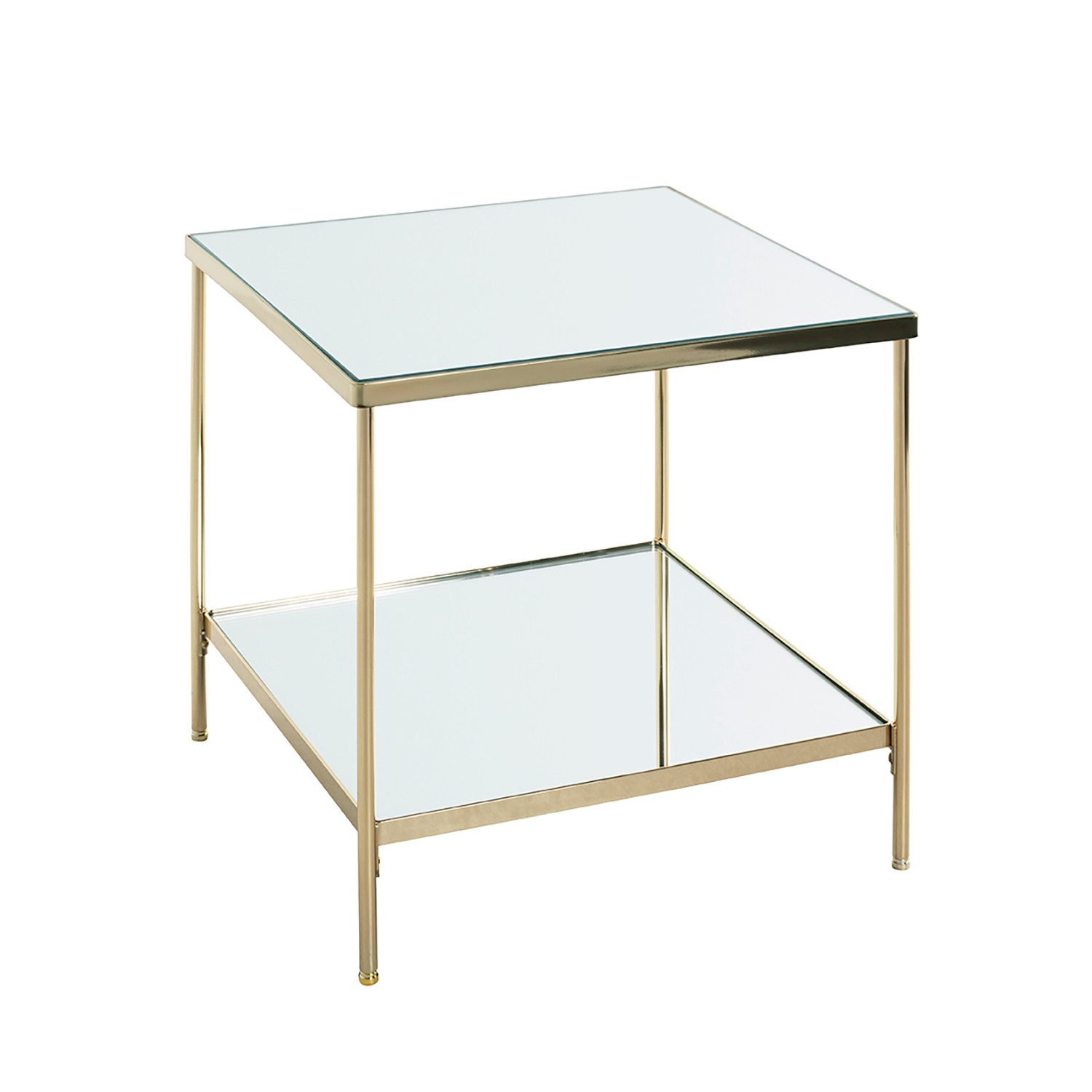 Beistelltisch Tisch - Metall, Spiegel 5 mm - H. 46cm x B. 45cm - Sofatisch
