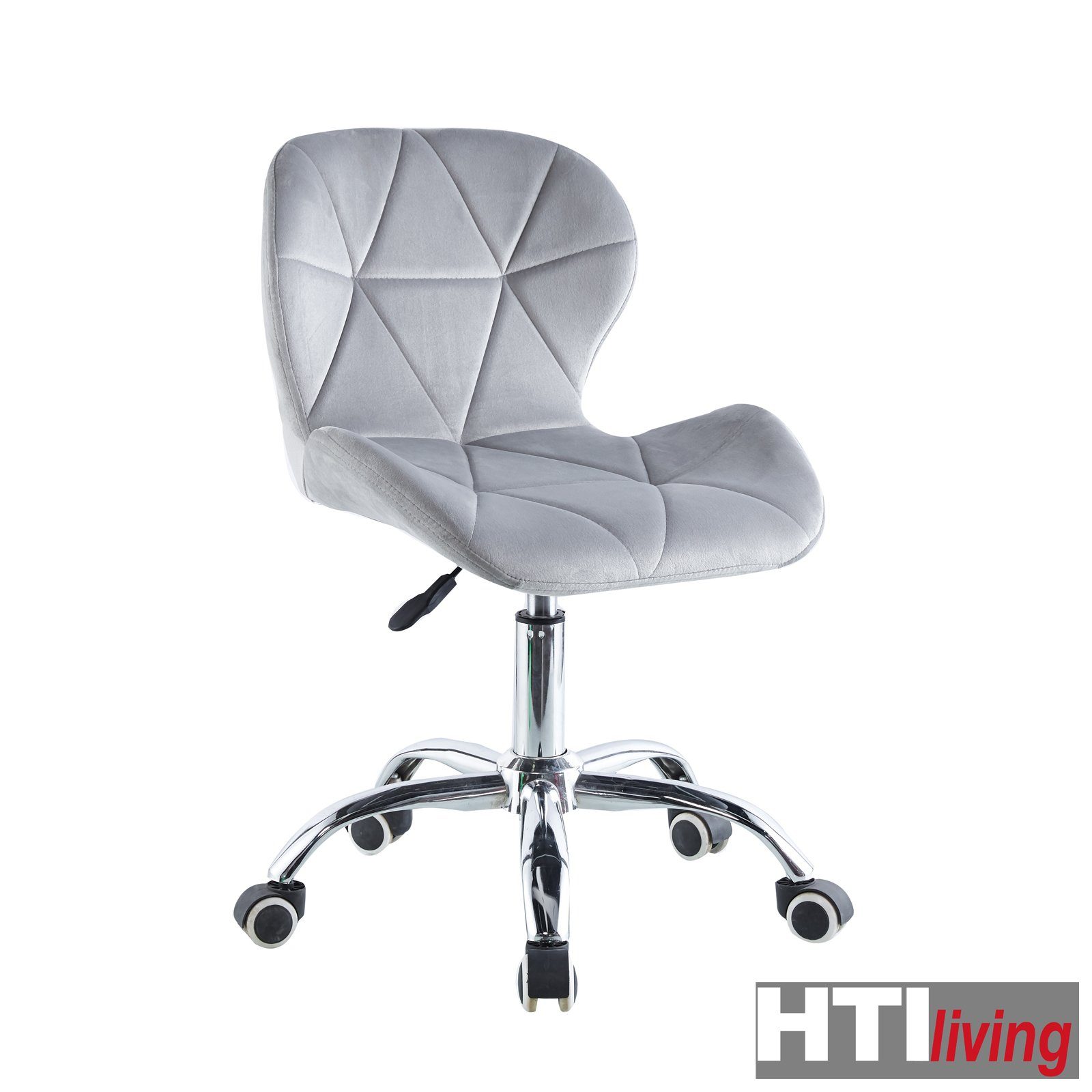 Grau Drehstuhl Bürostuhl St), Drehstuhl Schreibtischstuhl 1 (Stück, höhenverstellbar Velvet HTI-Living Gina