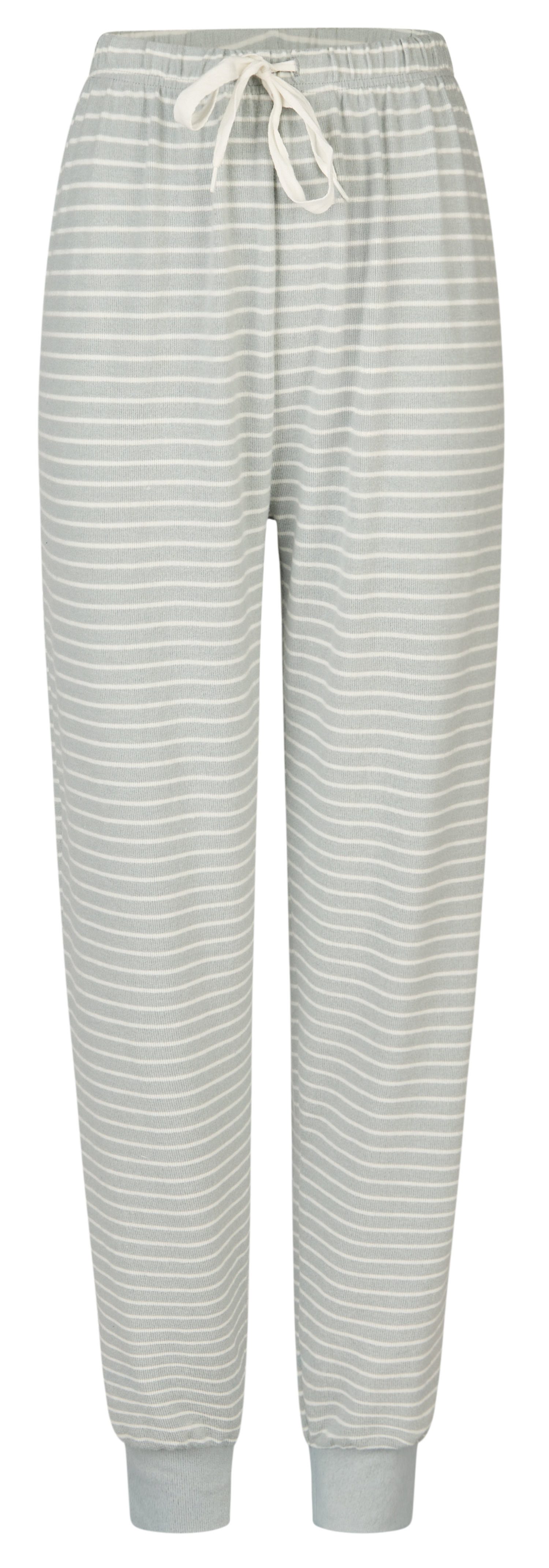 By Louise Pyjamahose Damen Fleece Pyjamahose (1-tlg) Modisches Design Fleece