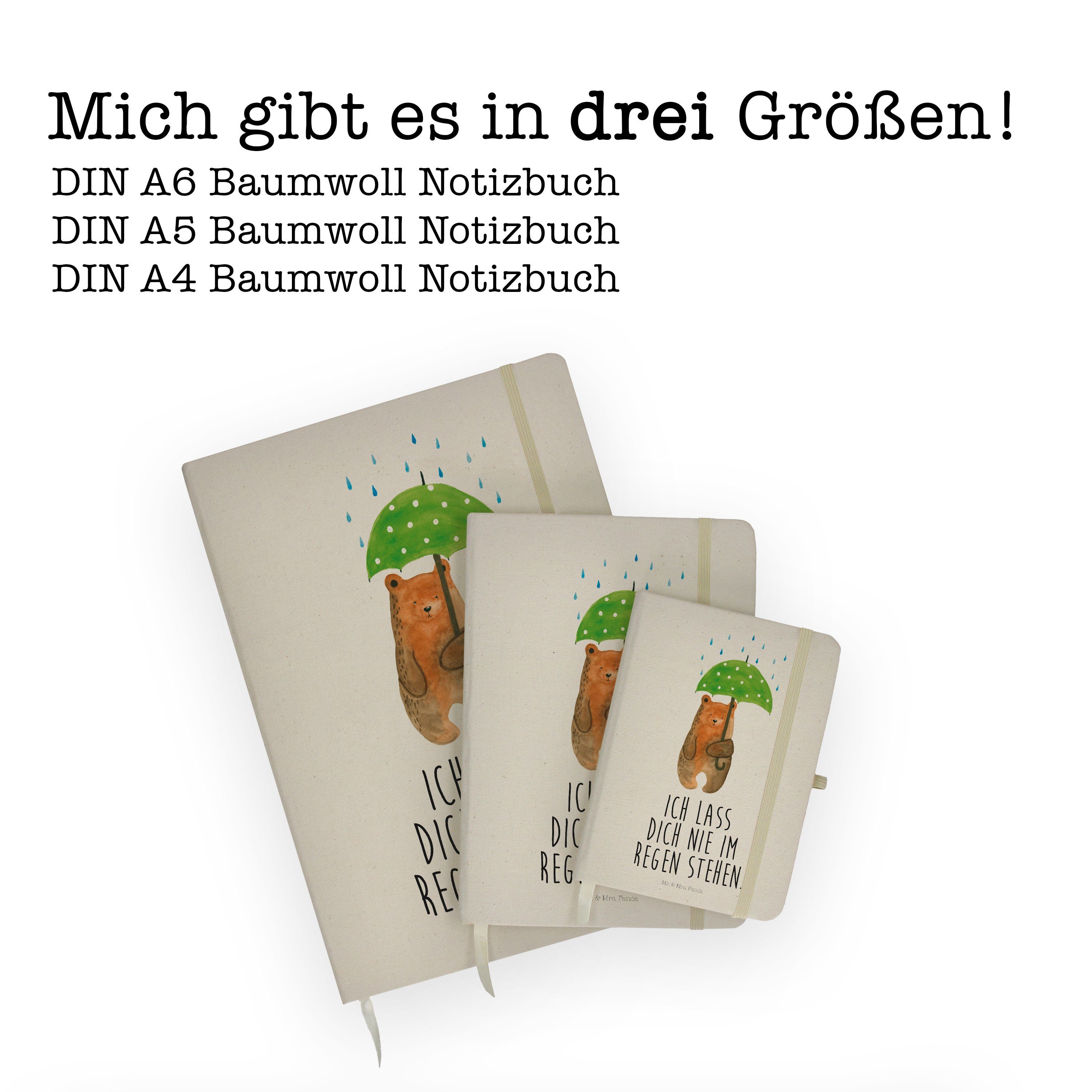 Mr. Transparent & Notizheft, Mrs. Bär - Notizbuch - Regenschirm Mrs. Schreibbuch, Mr. Geschenk, & mit Panda Panda