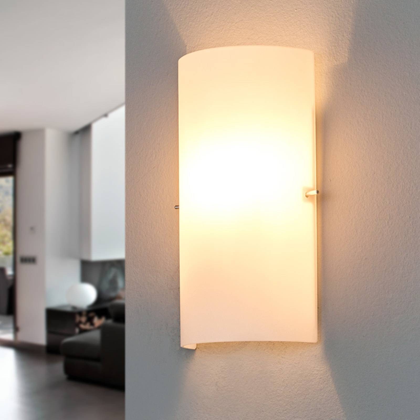 Lucande Wandleuchte Sidra, Glas Weiß IP20, 1 x 40 W