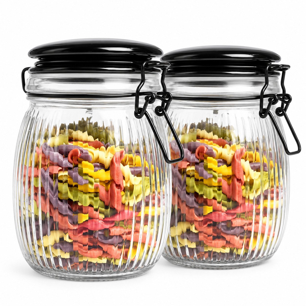 Sendez Vorratsglas 2 Bügelgläser 720ml Glasbehälter, Glas, (2-tlg., Vorratsglas), mit Keramikdeckel