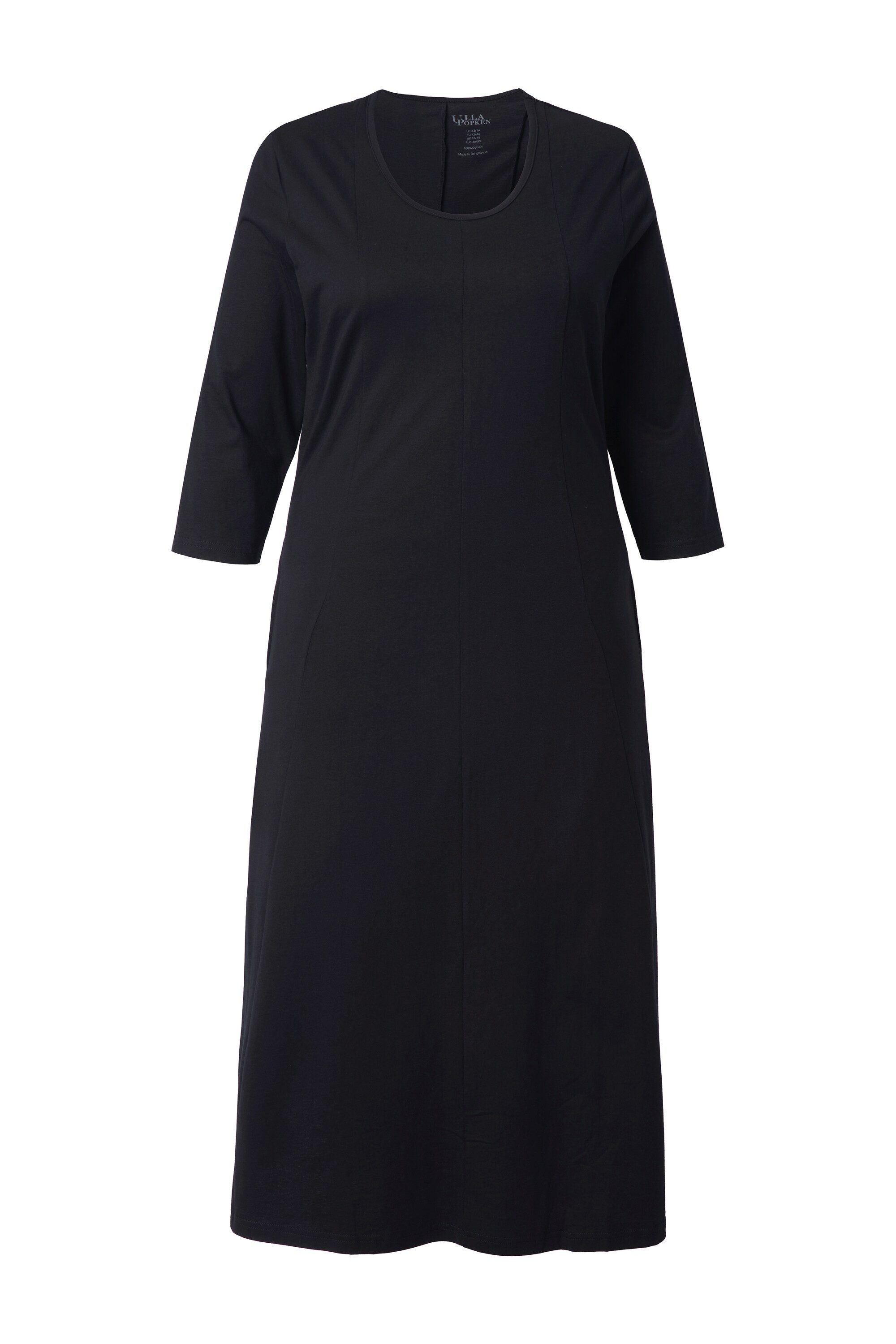 Maxikleid Maxikleid A-Linie U-Boot-Ausschnitt 3/4-Arm