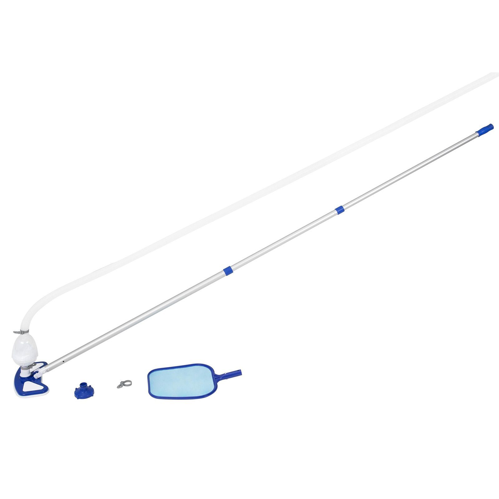 BESTWAY Kescher AquaClean Pool Reinigung Kit Poolsauger Teleskopstange 279cm (BESTWAY), leichter Aluminium-Teleskopstiel für Kescher und Saugbürste