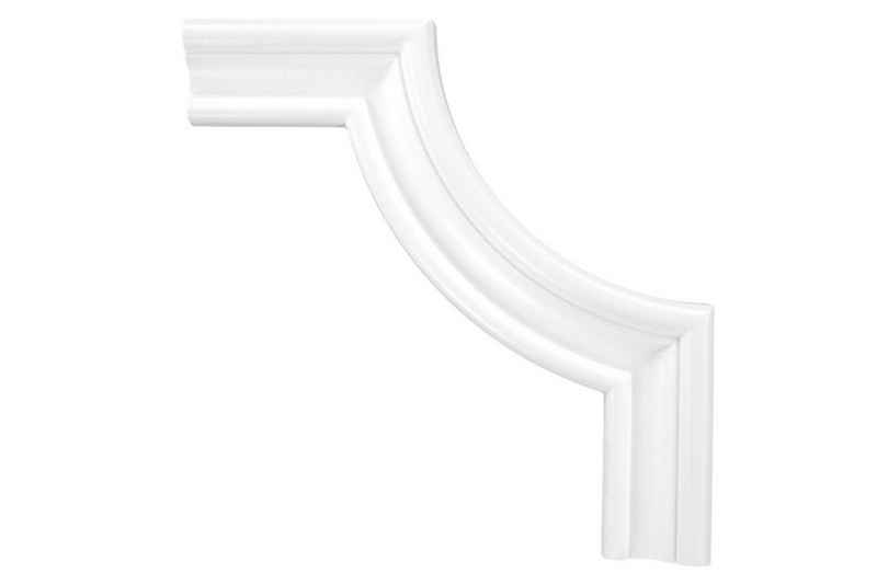 Grand Decor Stuckleiste CR863B, Wand- und Deckenumrandung aus PU - Segment als Ergänzung zur Flachleiste, hart & stoßfest, weiß - Spiegelrahmen