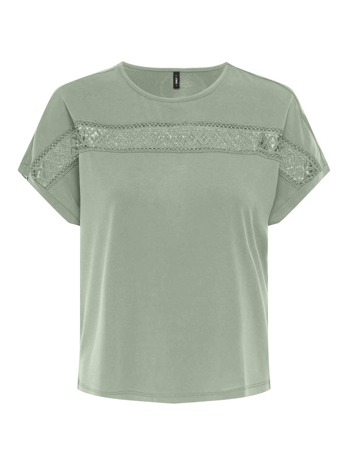 ONLY Kurzarmshirt ONLFREE LIFE S/S LACE PANEL TOP JRS günstig online kaufen