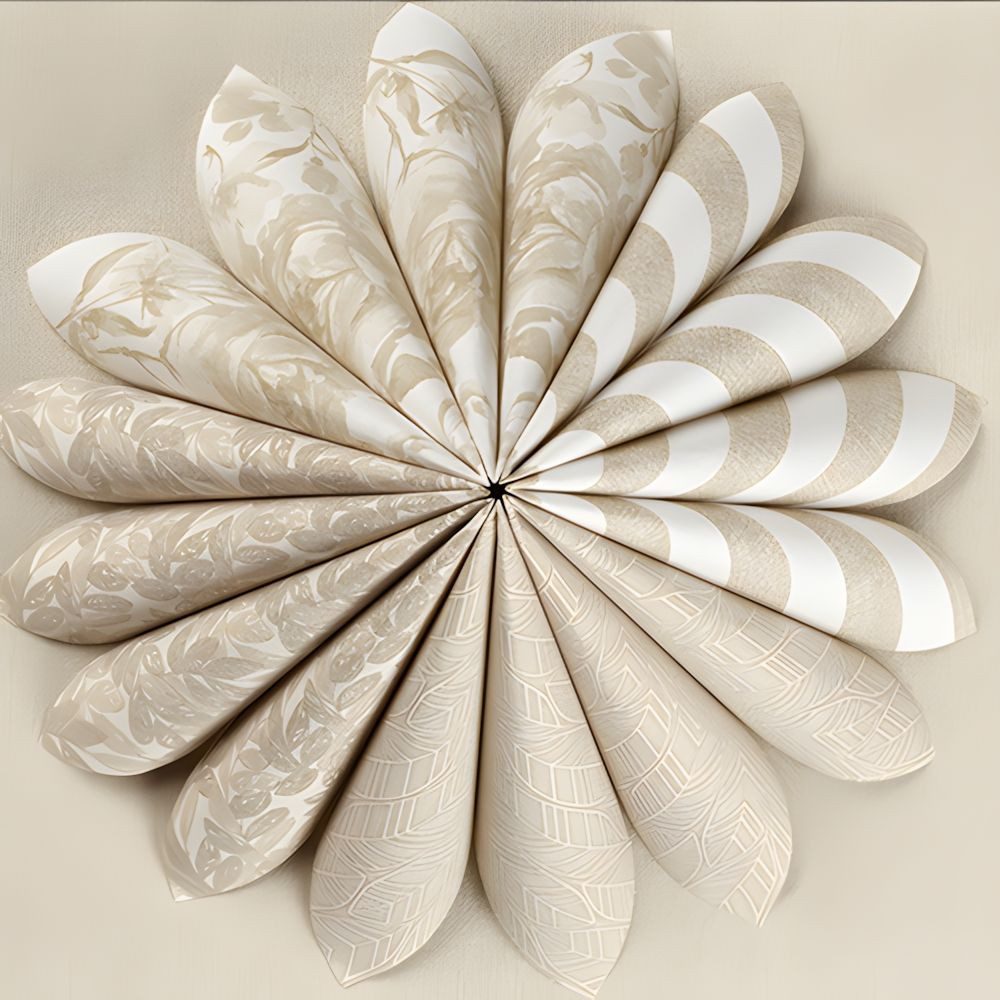 PAPSTAR Papierserviette Servietten ROYAL Collection 1/4-Falz 40 cm x 40 cm sand Lines 50 Stk – Bild 2 von 3