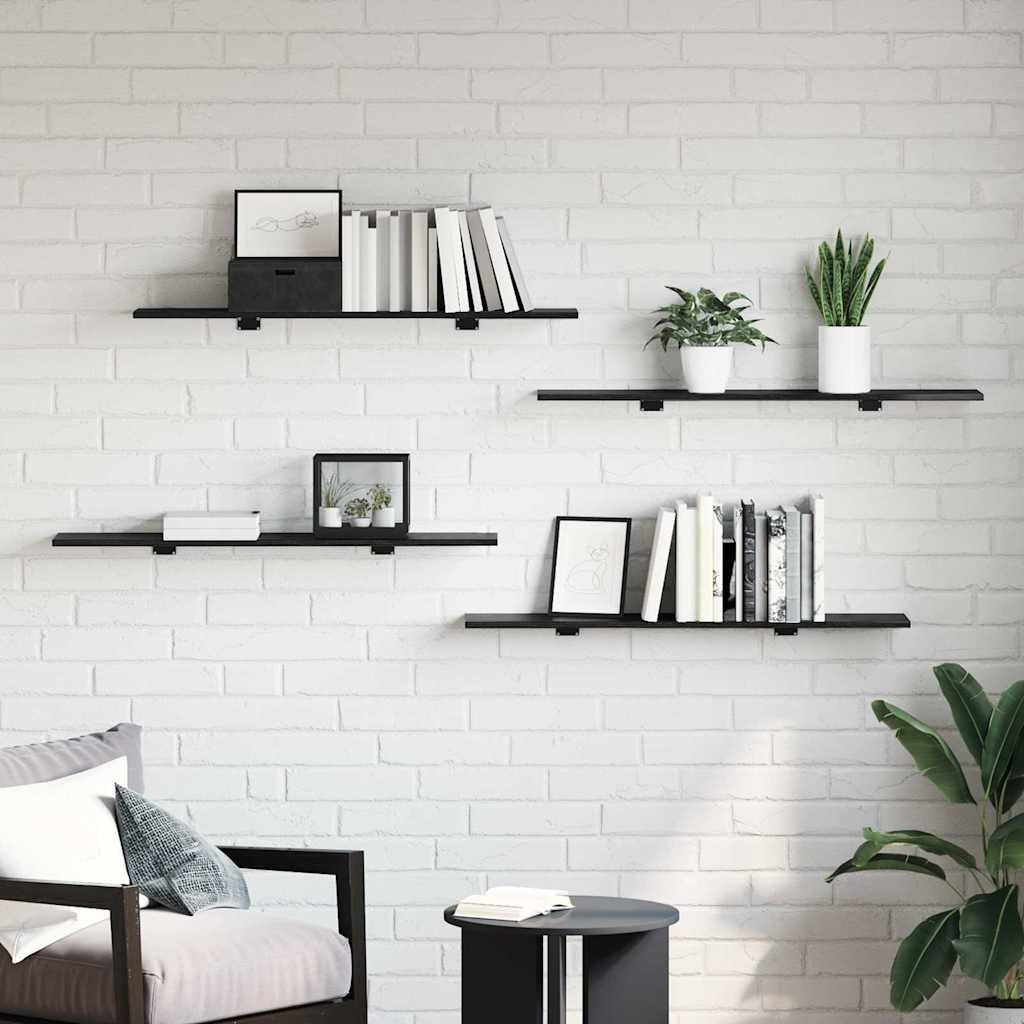 vidaXL Bücherregal Regalbrett 4 pcs Schwarz günstig online kaufen