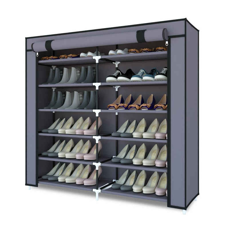 Mondeer Schuhschrank 6 Schicht Schuhregal für ca. 36 Paar Schuhe, 110cm*115cm*30cm mit Schutzhülle