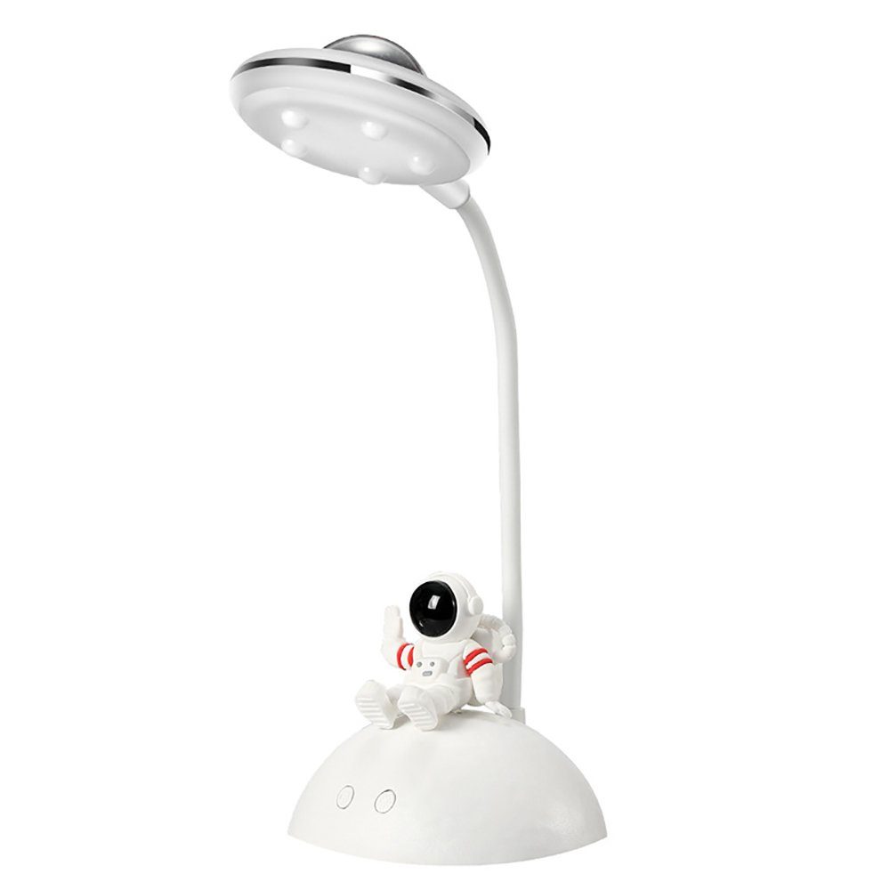 GelldG LED Schreibtischlampe LED Tischlampe mit Stifthalter und Projektion, USB-Anschluss Weiß(0,282 kg)