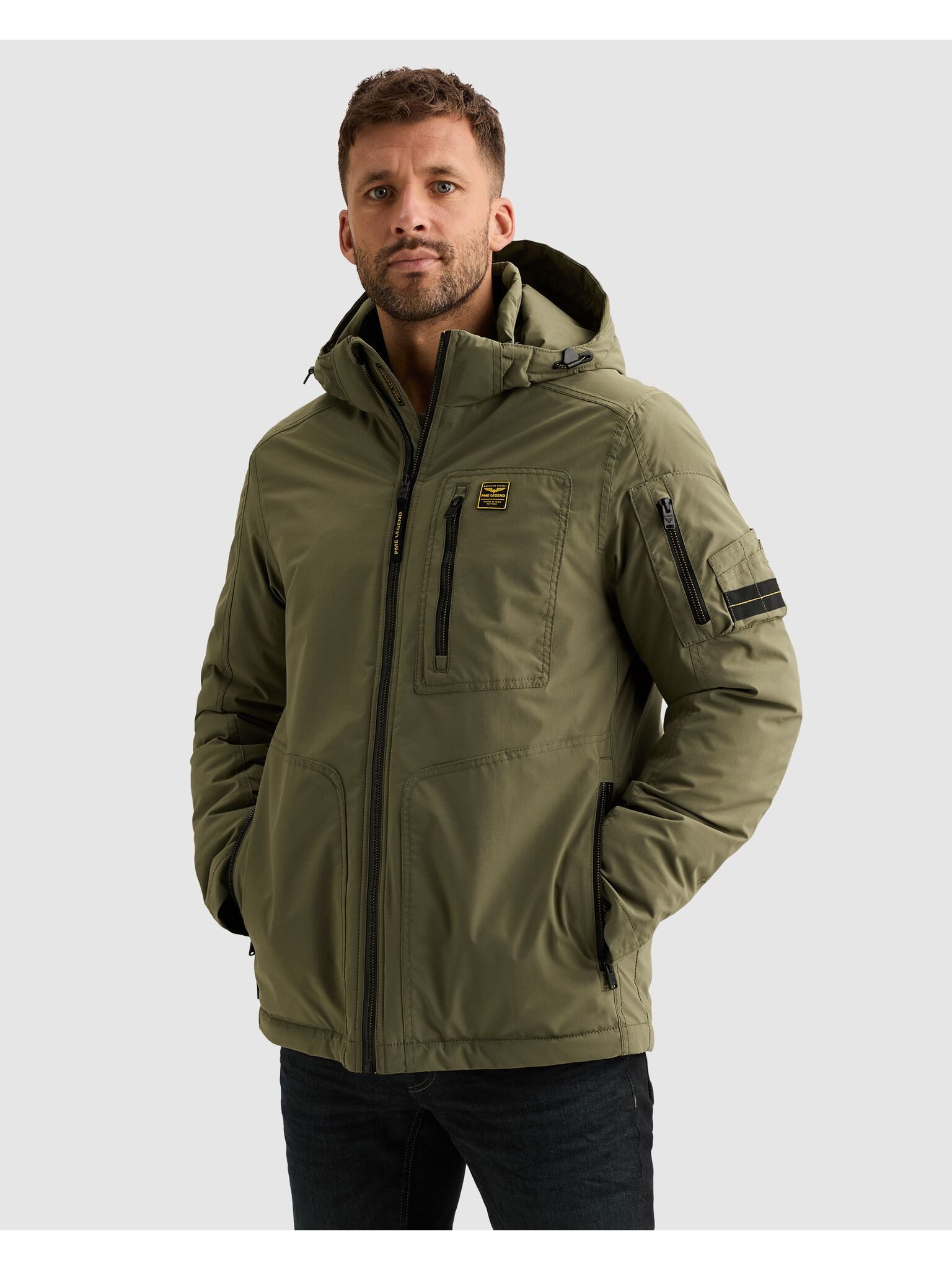 PME LEGEND Outdoorjacke CONESTOGA Dasrip mit abzippbarer Kapuze, wasserabweisend, Regular Fit