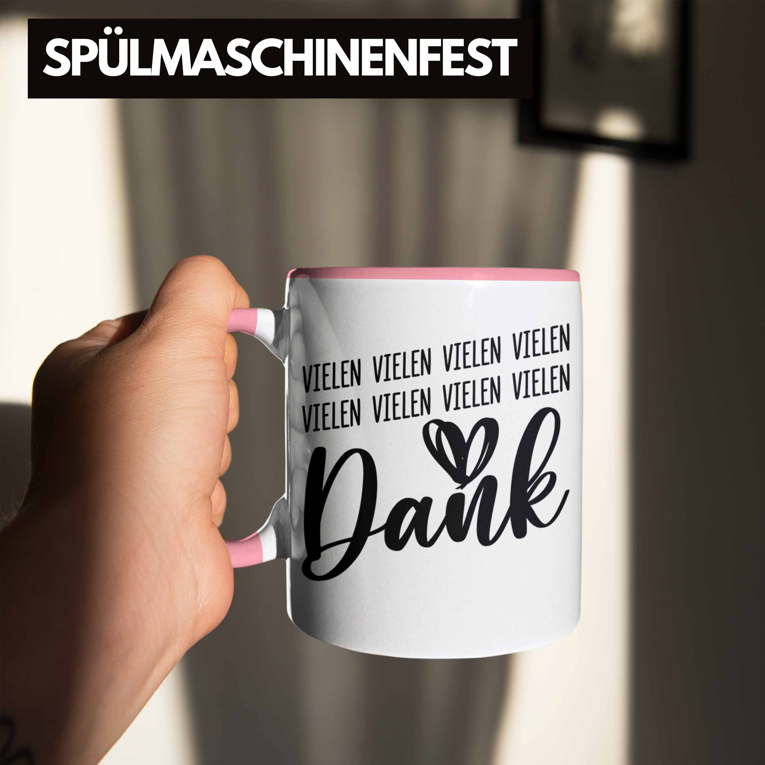 Kaffeetasse Trendation Geschenke Tasse Dankbarkeit Danke Trendation Rosa Sagen Dankeschön Geschenkidee Danke - Dankbar Tasse