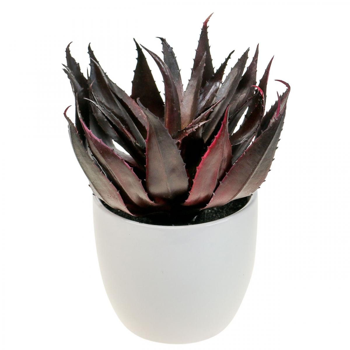 Kunstkaktus Kunstpflanze Aloe Vera im dekorativen Topf für modernes, H. Andreas Belles fleurs, Höhe 20 cm