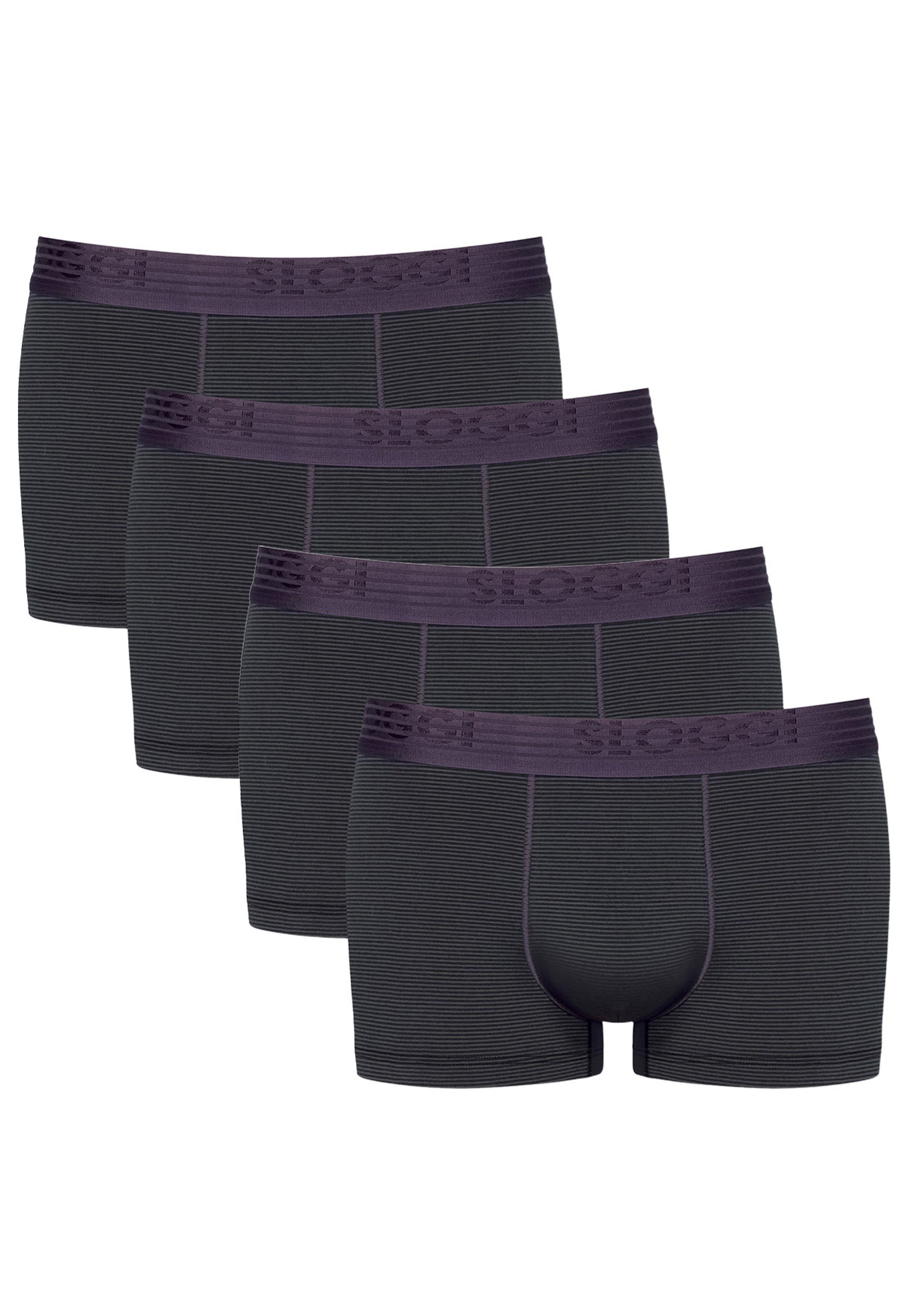 Sloggi Retro Boxer 4er Pack Schwarz Ever Cool / Hipster - Kühl-Effekt Baumwolle Shorts (Spar-Set, Eingriff mit Pant - - 4-St) Ohne