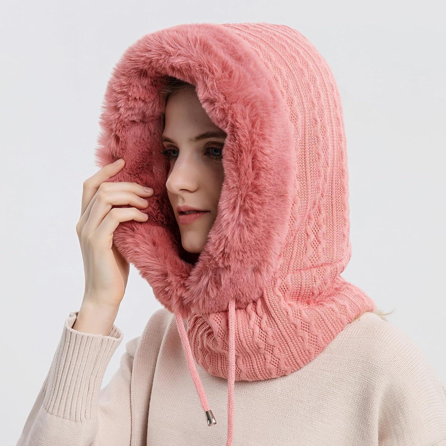 LuxusKollektion Sturmhaube Sturmhaube Balaclava Gesichtsmaske Kapuzenschal Einheitsgröße H-Rot-08