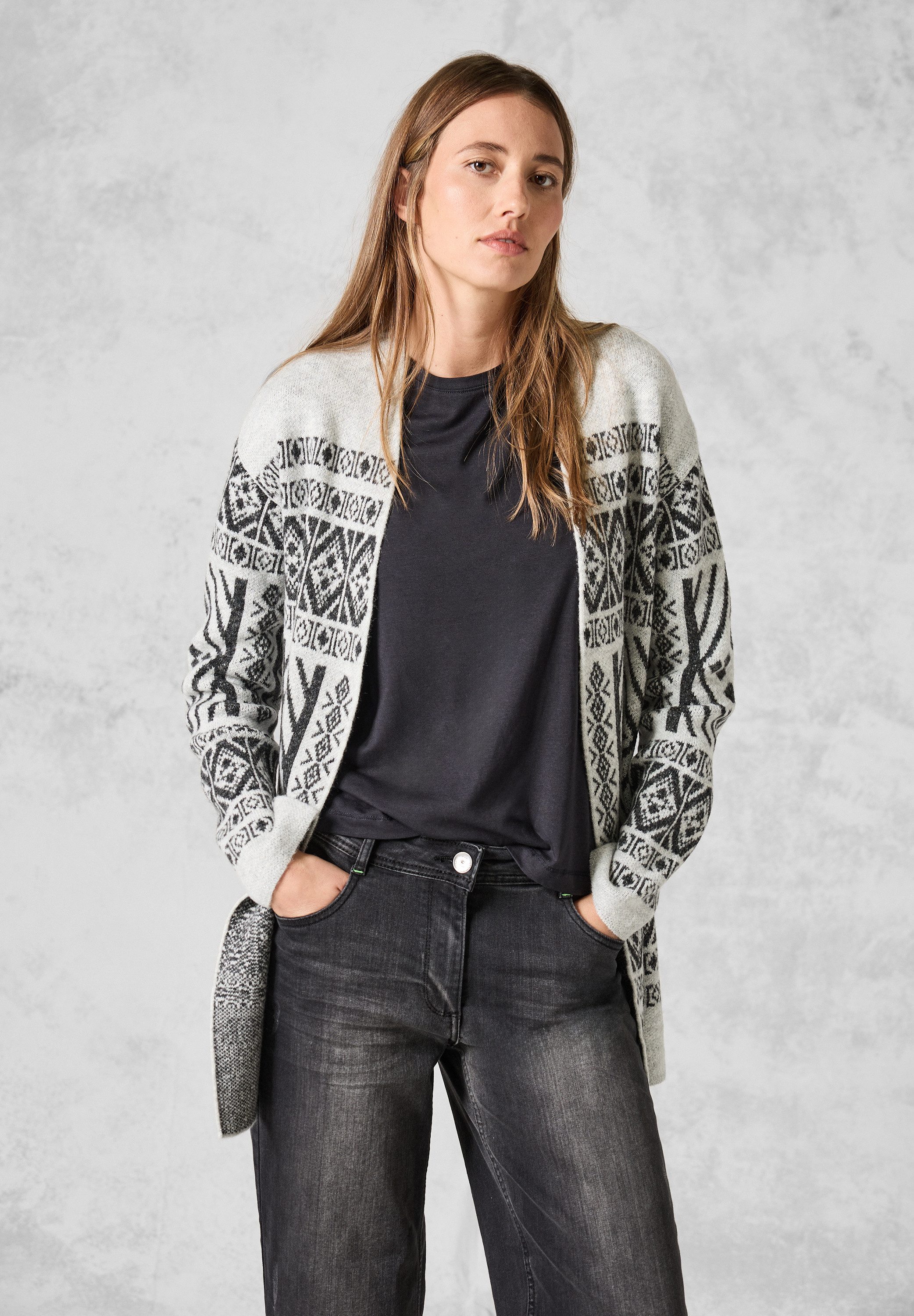 CECIL Cardigan aus softem Materialmix