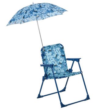 Outsunny Stuhl Kinder-Campingstuhl mit Sonnenschirm