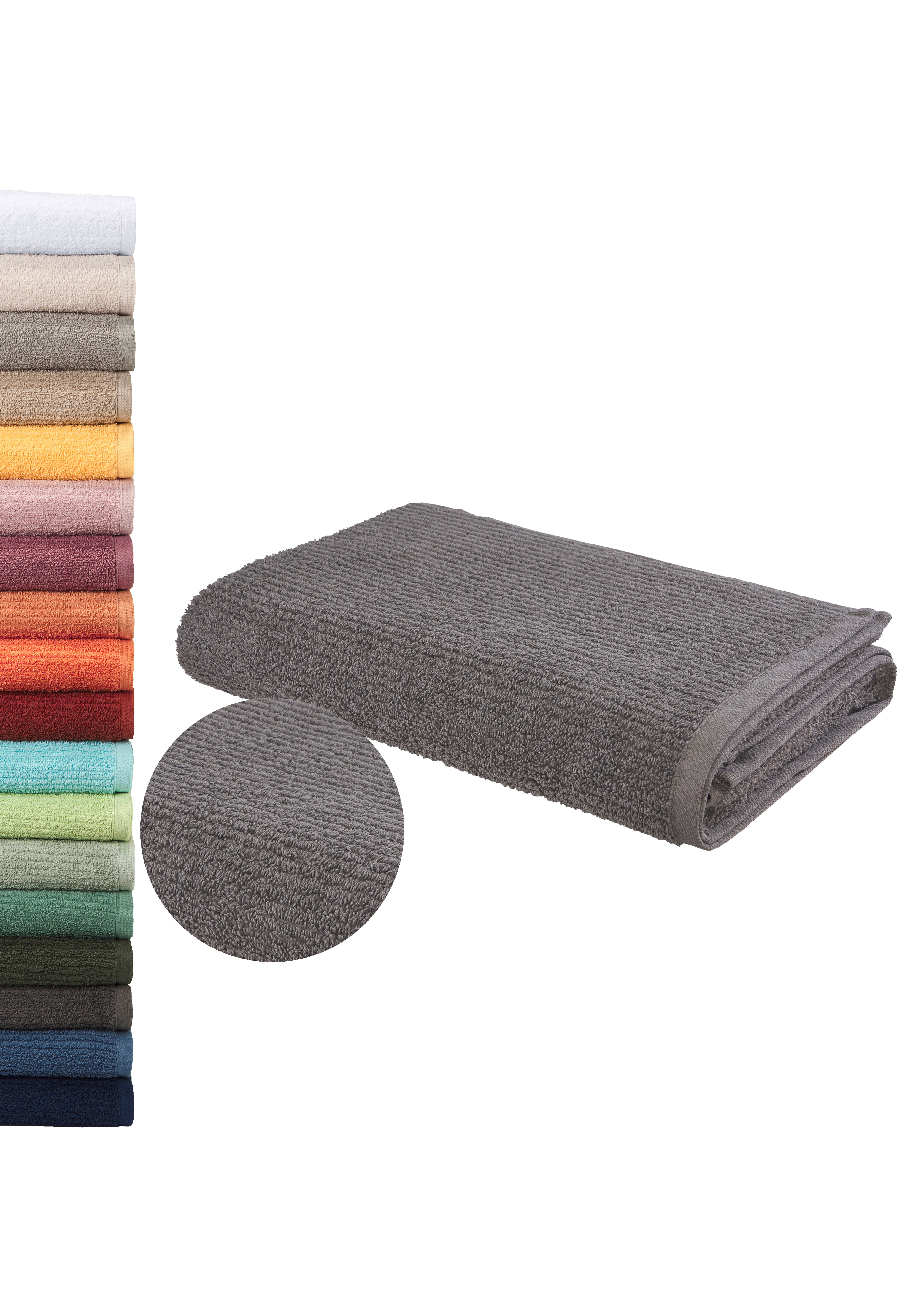 OTTO home Badetuch Riva, 80x150, Premium Handtücher, 500 gr/m², Webfrottier (1-St), Hoch-Tief-Struktur, Streifen, weich, 5 Jahre Garantie