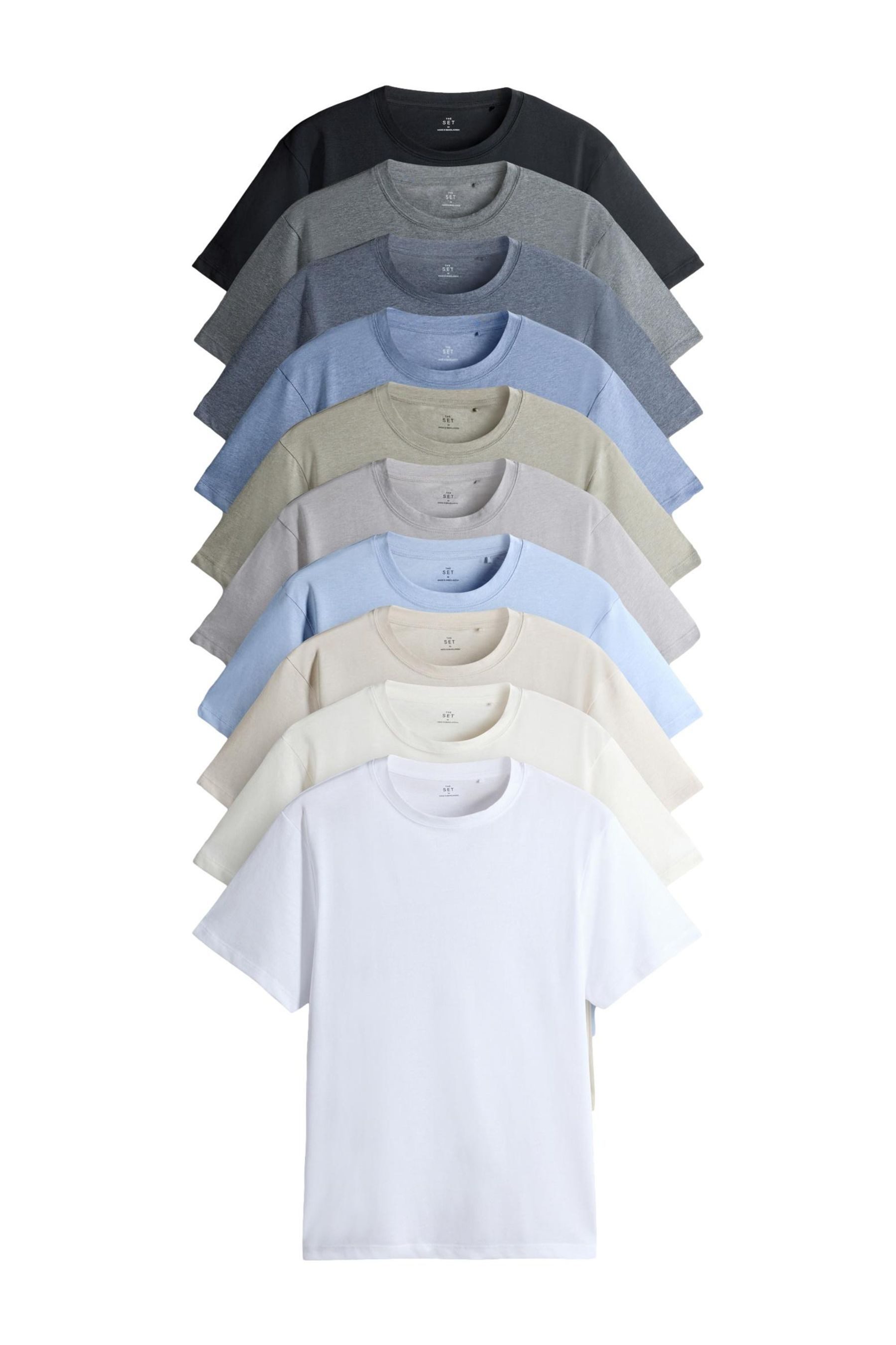 The Set T-Shirt The Set Regular Fit Kurzarm-T-Shirts, 10er-Pack (10-tlg) günstig online kaufen