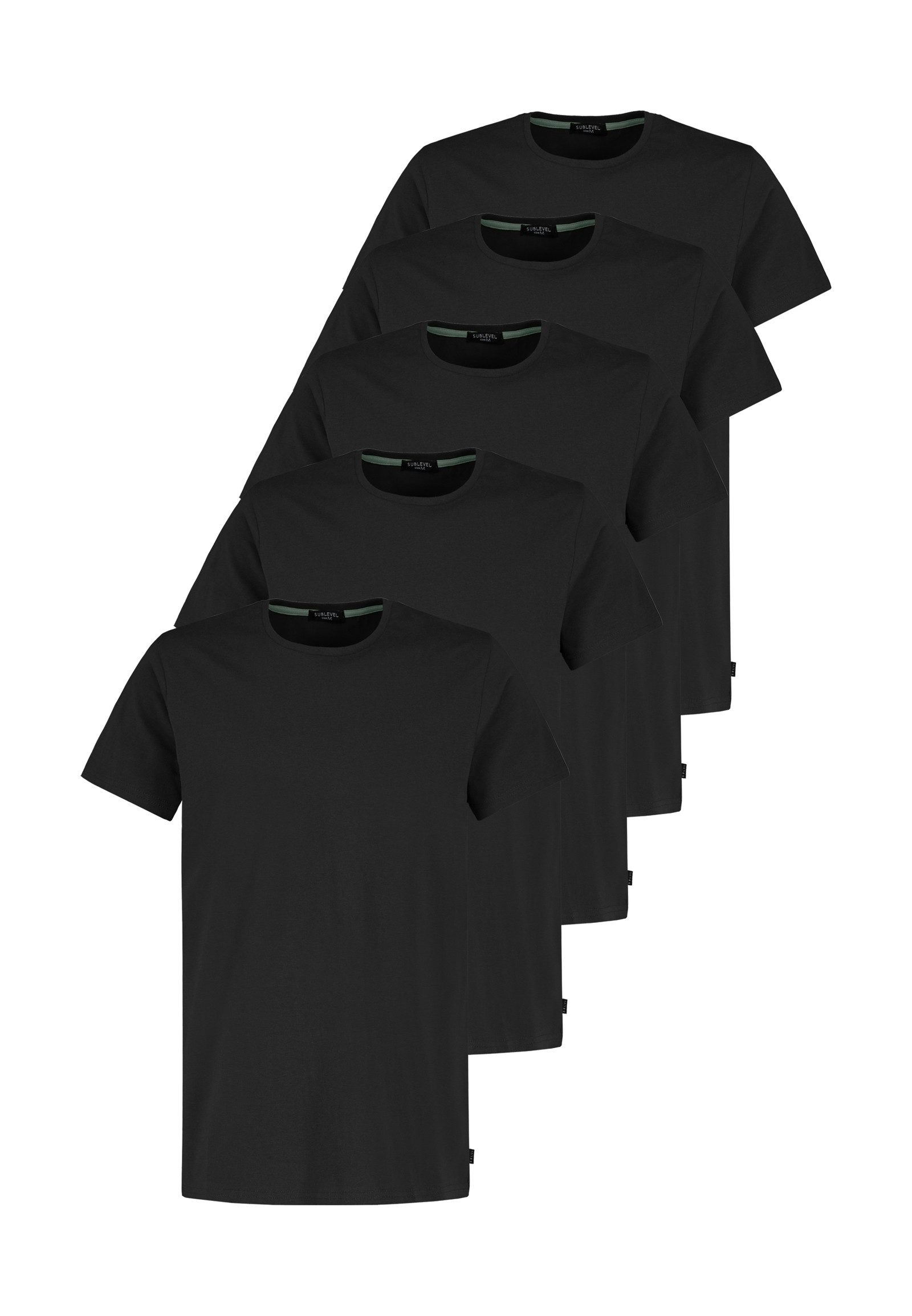 SUBLEVEL T-Shirt Herren Basic Shirt 5er Pack schwarz und weiß (5-tlg) Basic Shirt Sparpack