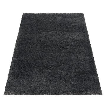 Hochflor-Teppich Teppich Hochflorteppich Langflorteppich Uni kuschelig Wohnzimmer, Miovani, Rechteckig, Höhe: 50 mm