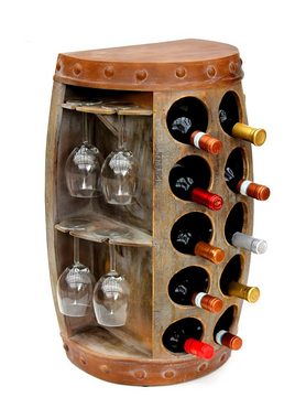 DanDiBo Weinregal Weinregal Weinfass 1547 Beistelltisch Schrank Fass aus Holz 65cm Weinbar Bar Wandtisch Flaschenregal