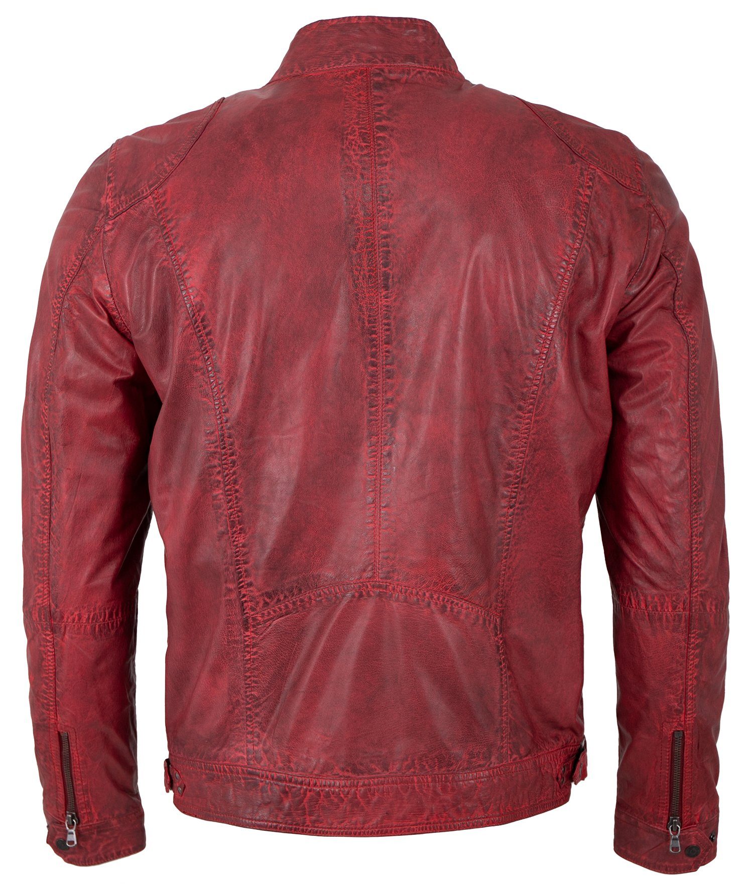 Maddox Lederjacke Alessio MADDOX - Herren Lederjacke Lammnappa dunkelrot