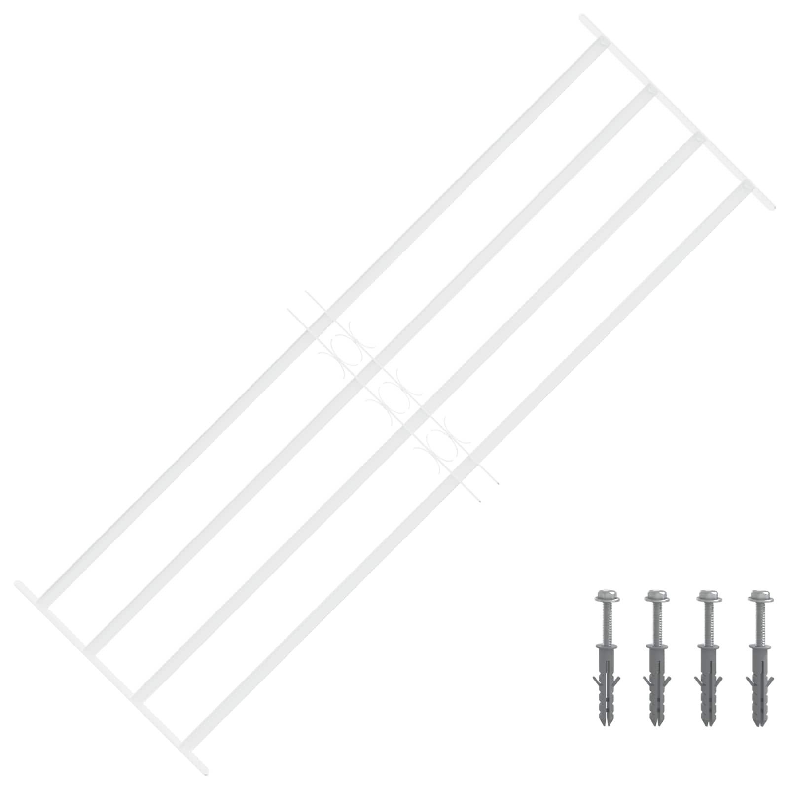 vidaXL Fenster Sicherheitsgitter für Fenster mit 4 Querstangen 3 pcs 93-174 cm, (3 St)