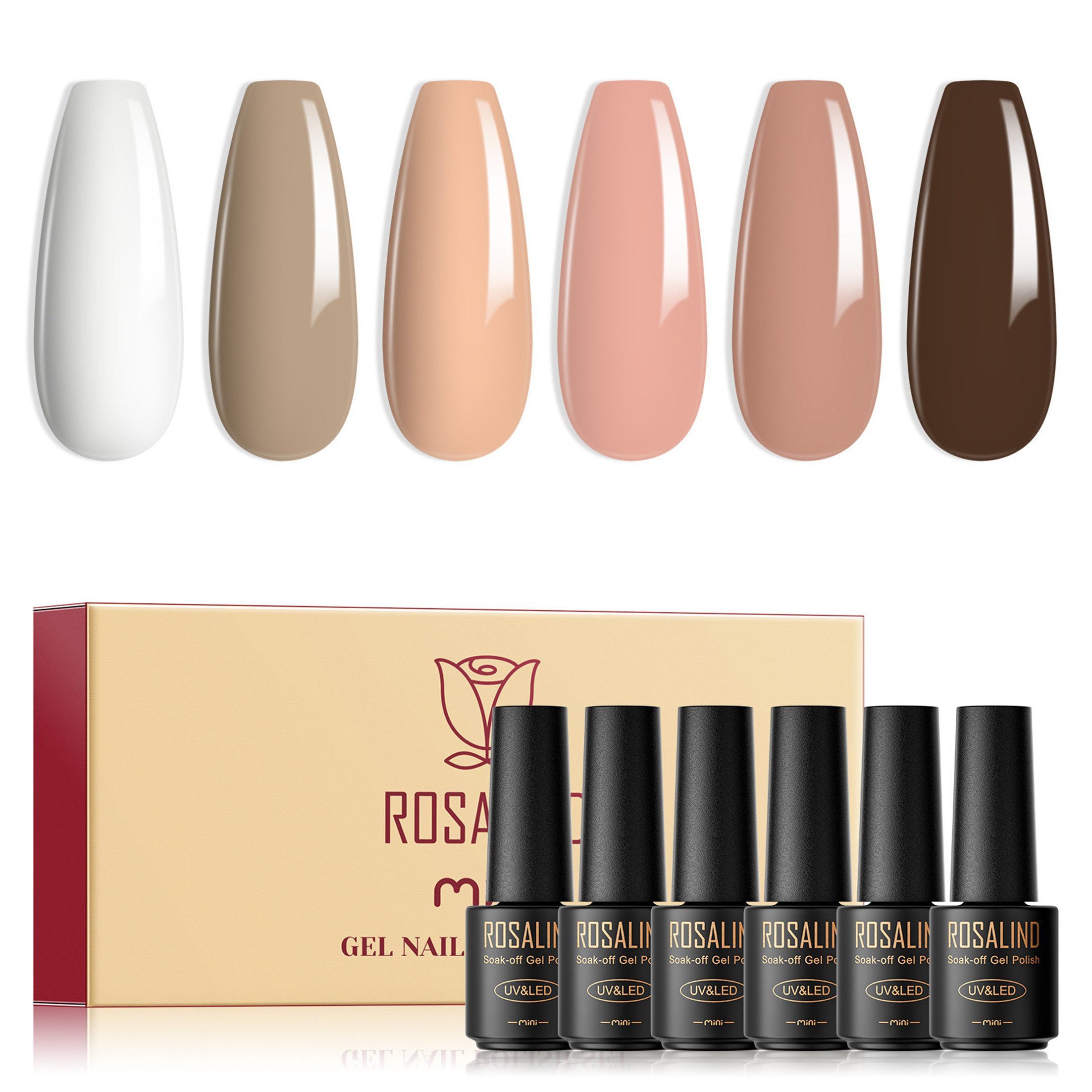KINSI Nagellack-Set Starter Gel-Nagellack Set mit 6 Farben – Ideal für Anfänger, Perfekte Geschenkidee