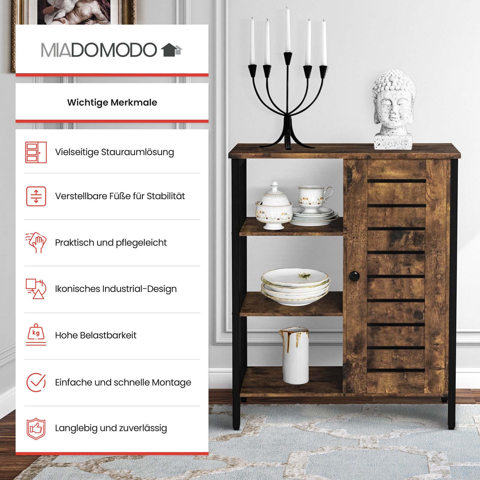 MIADOMODO Sideboard Vintage Sideboard - Industrie-Design, günstig online kaufen