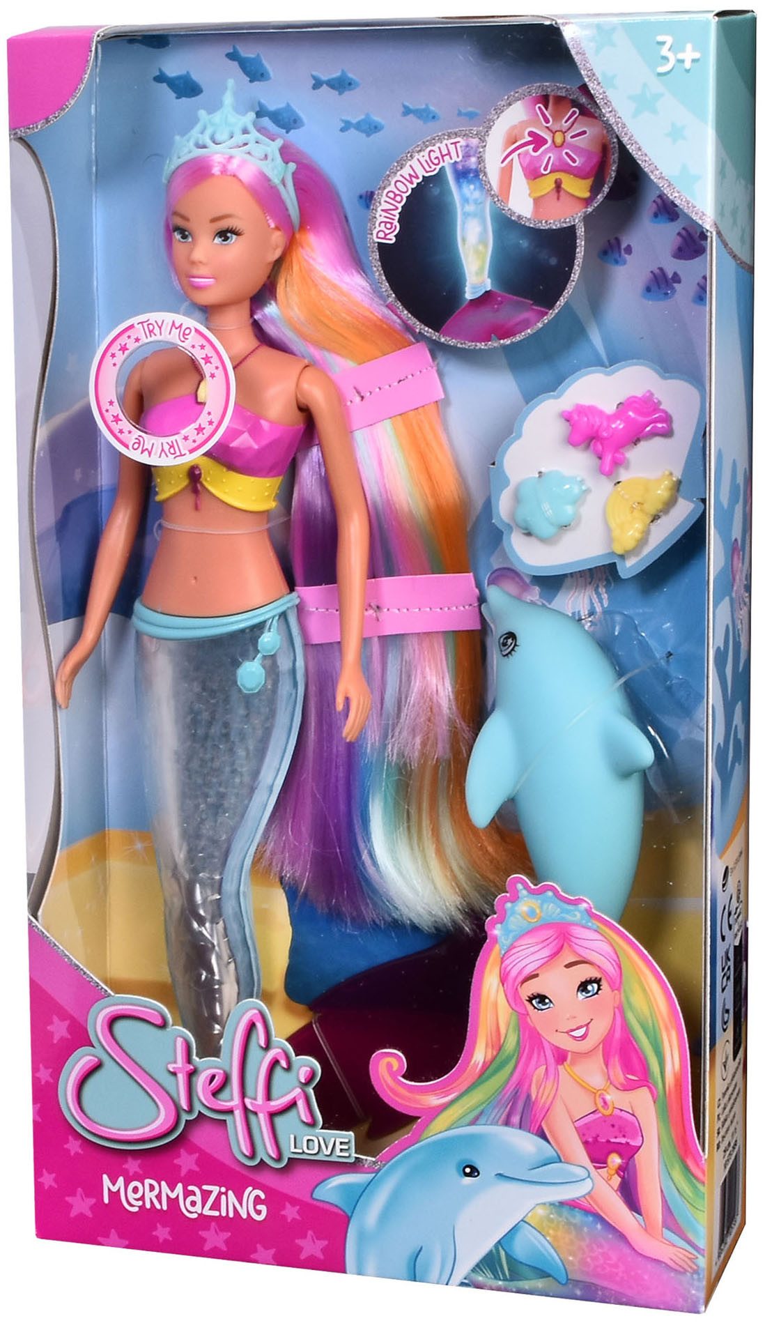 SIMBA Anziehpuppe Steffi Love, Mermaizing, mit leuchtender Schwanzflosse