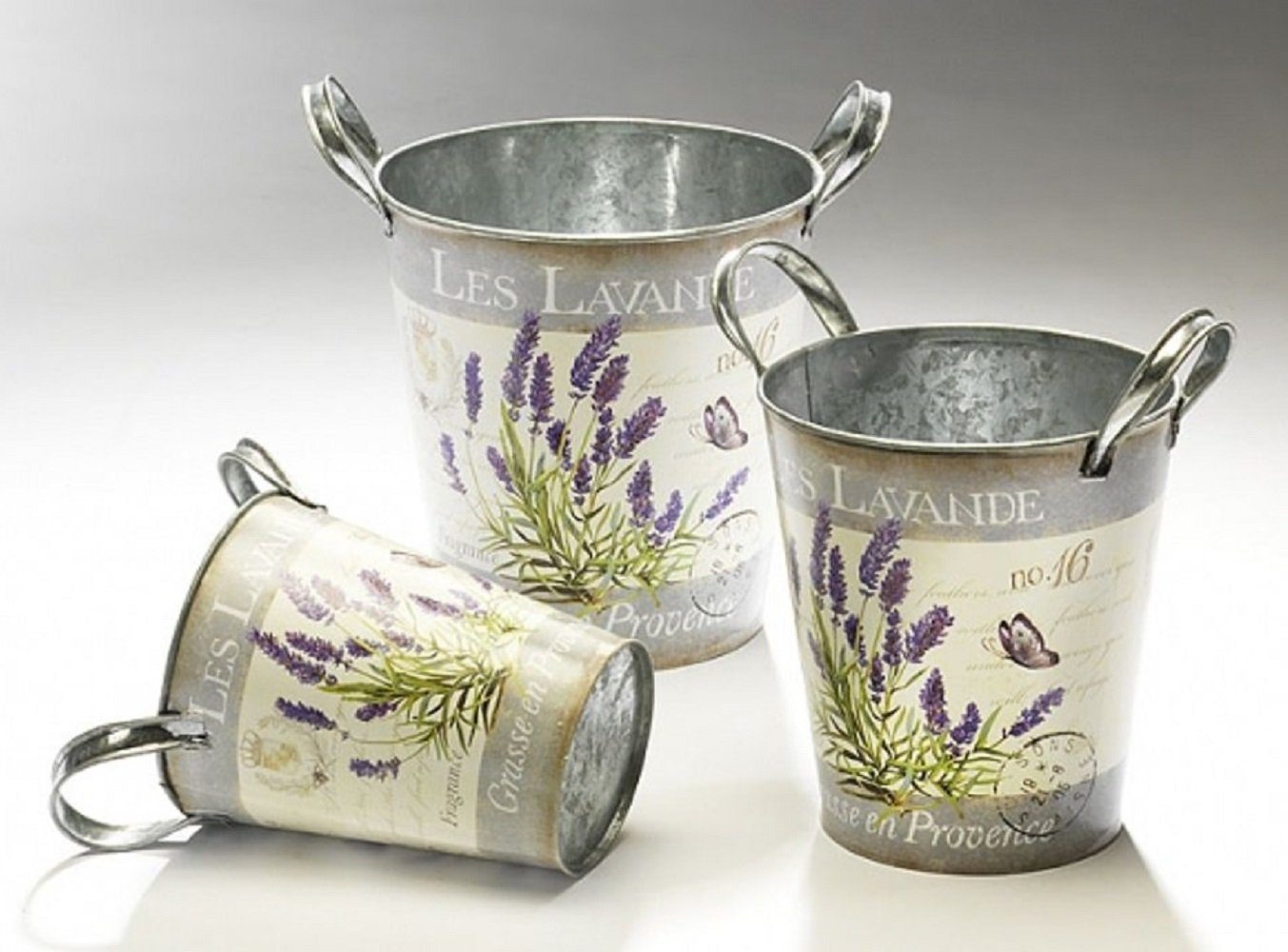 Linoows Pflanzkübel Pflanzentöpfe Blumentopf Set, Satz Pflanzentopf Set, Lavendel, Pflanzgefäße Landhaus