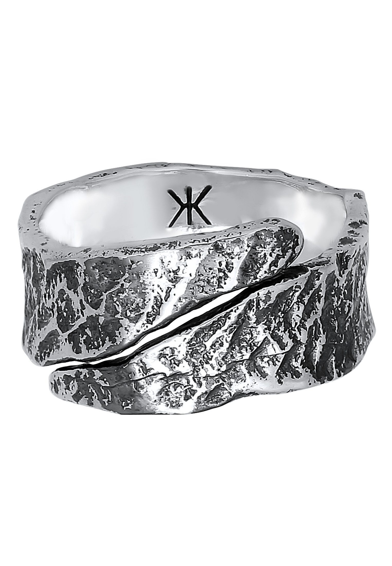Kuzzoi Silberring Bandring Struktur Used Look günstig online kaufen