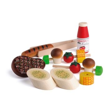 Erzi® Kaufladensortiment, (Set, 14-tlg), Sortierung Grill-Party Set, Spielzeug-Sushi, Holz-Spielzeug
