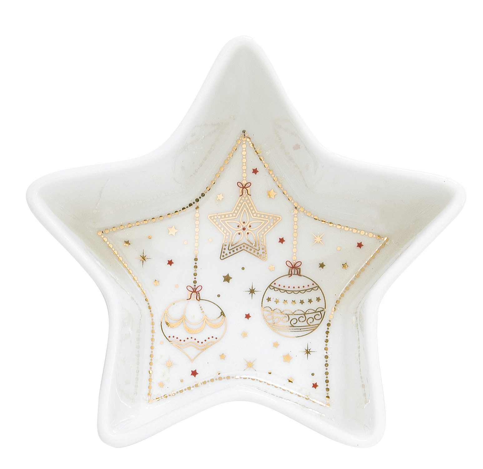 EasyLife Servierteller Christmas Lights, Porzellan, Handwäsche, Weiß, Motiv: Weihnachten